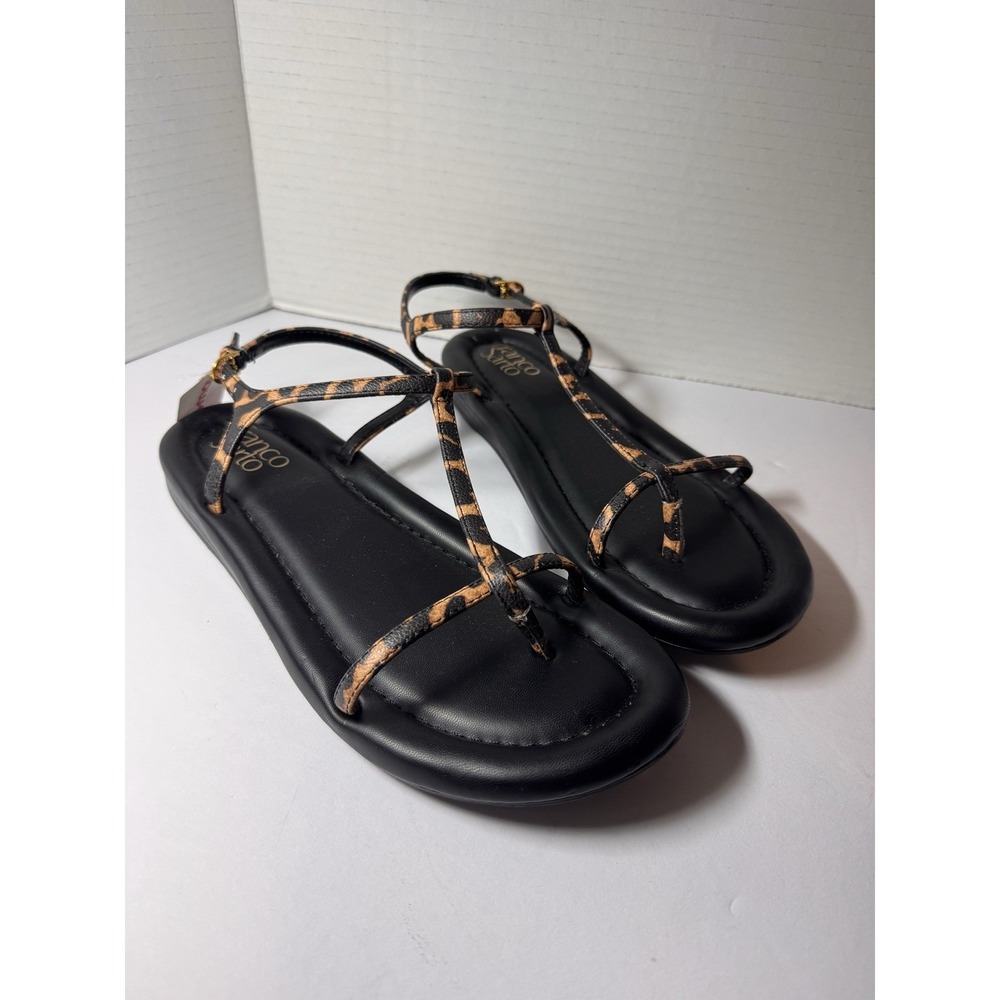 Franco Sarto Joela Safari Leopard SLINGBACK Sandals NWOB women's size 8.5.